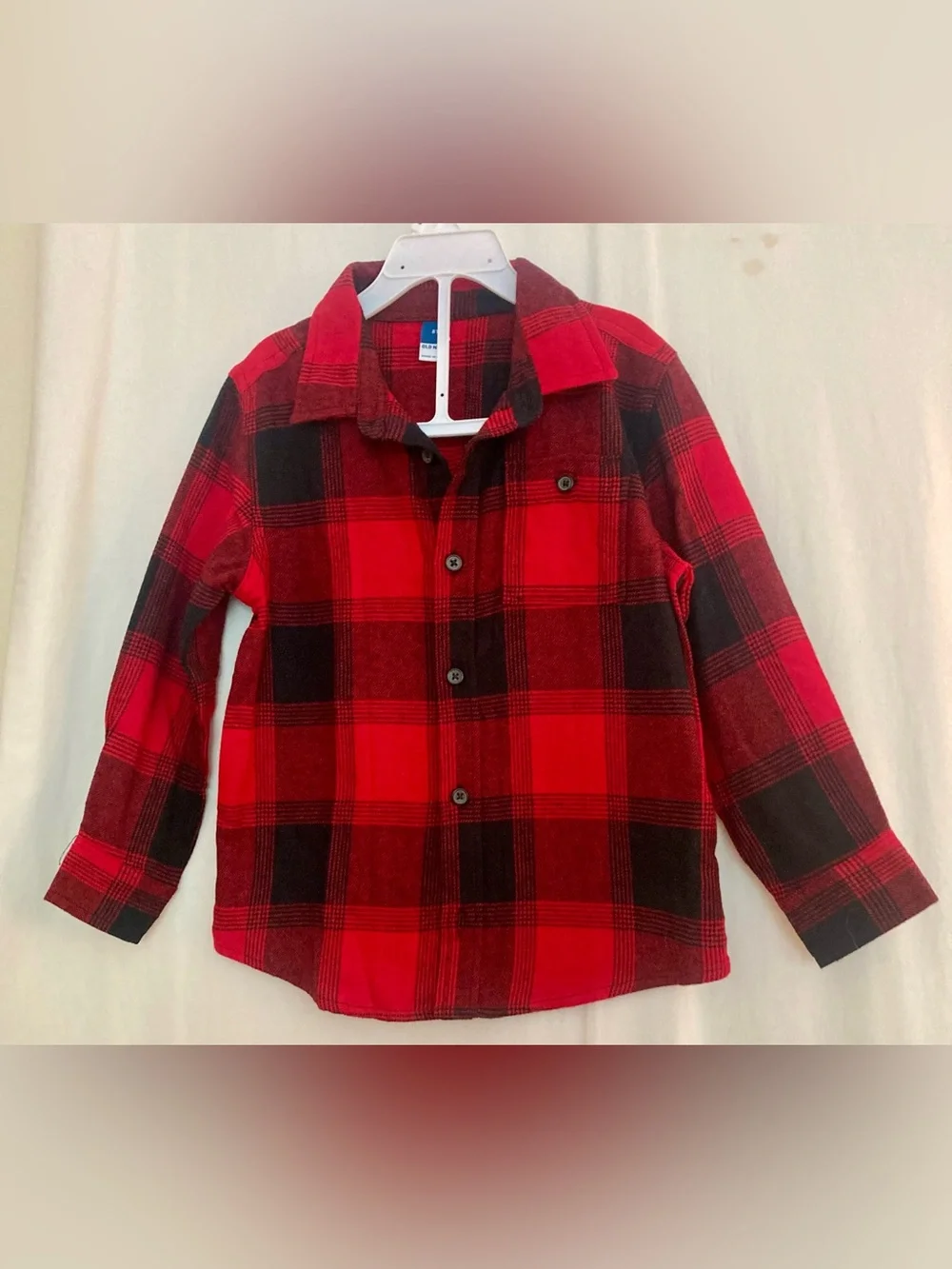 Old Navy Red Plaid Button-Up Shirt Size 5T